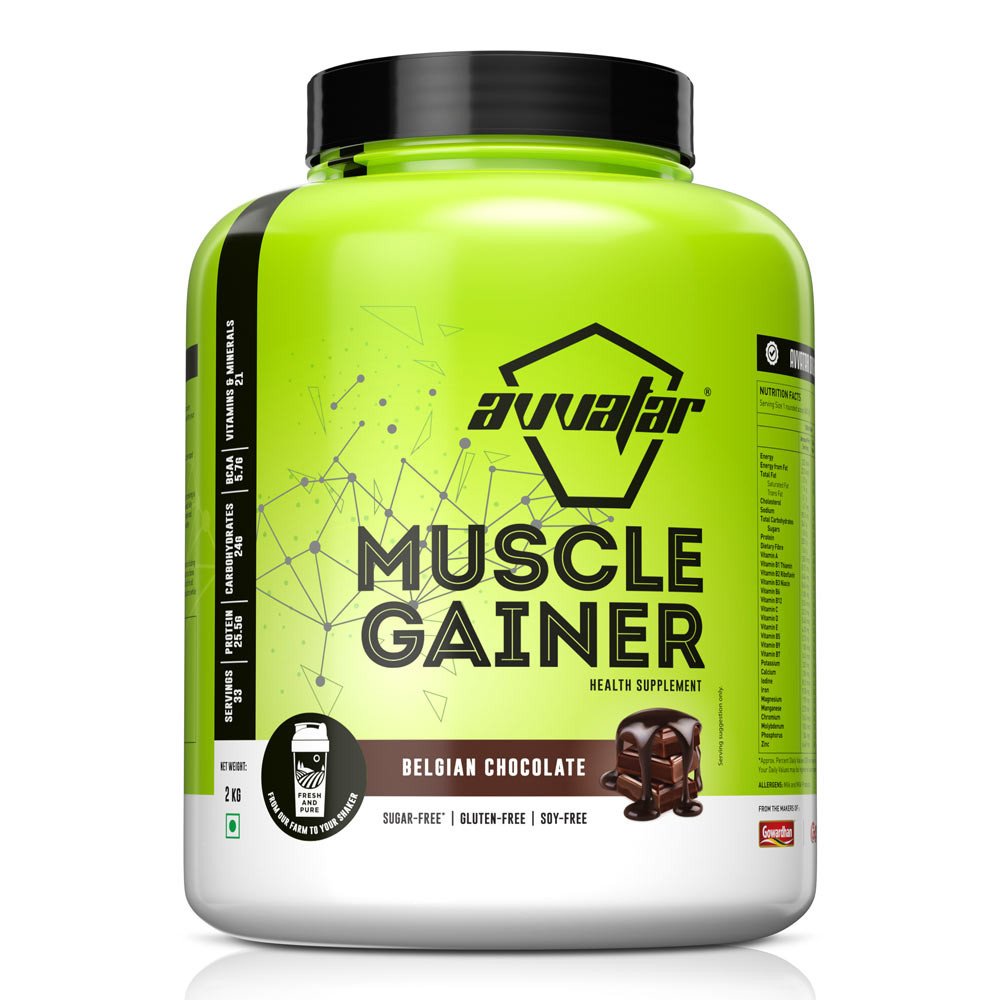 Avvatar Muscle Gainer Powder | Belgian Chocolate Flavour | Made with 100% Fresh Cow's Milk