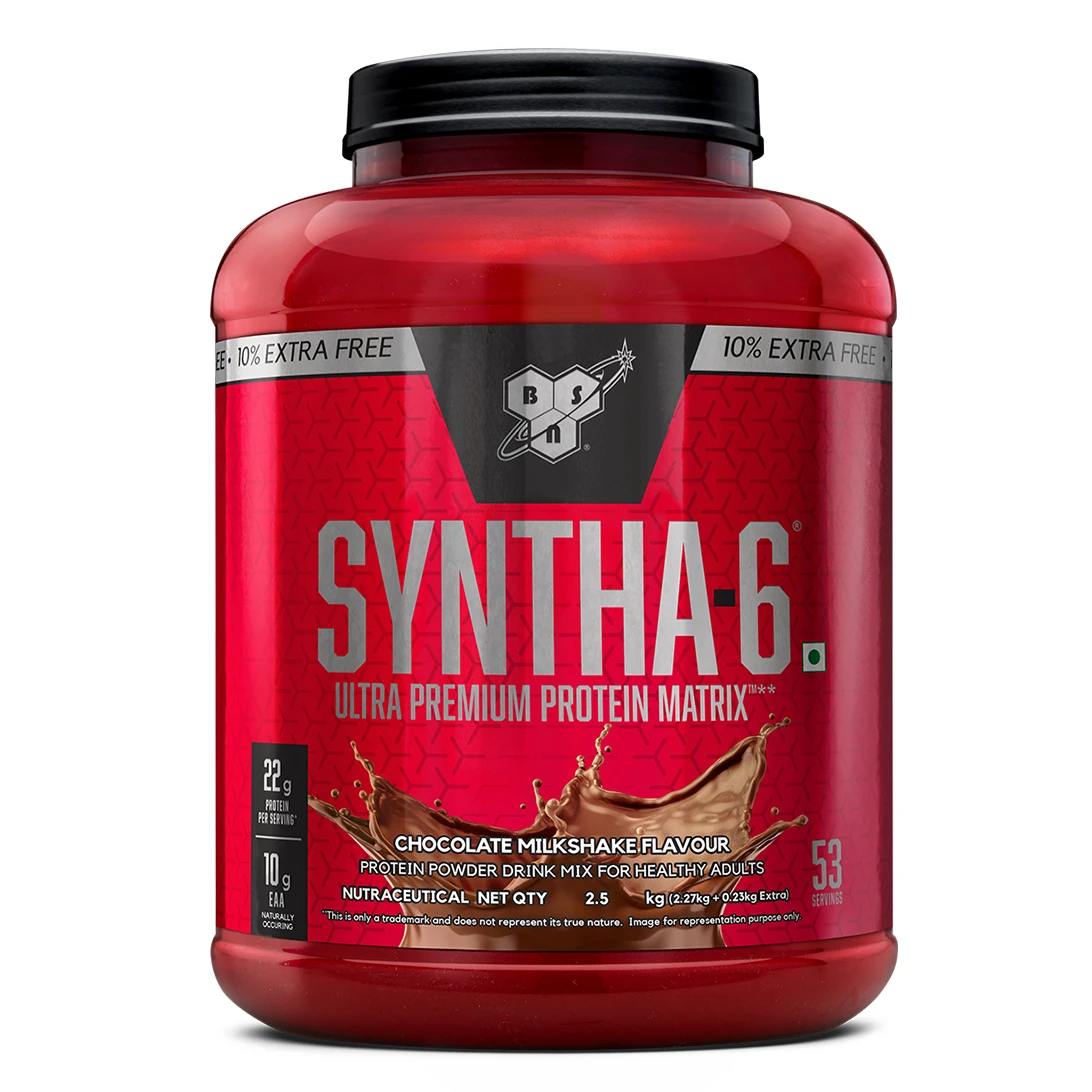 BSN Syntha 6 Protein Powder - 5 lbs (Chocolate Milkshake), Ultra Premium Protein Matrix (Whey Protein, Micellar Casein), for Muscle Recovery. Vegetarian.